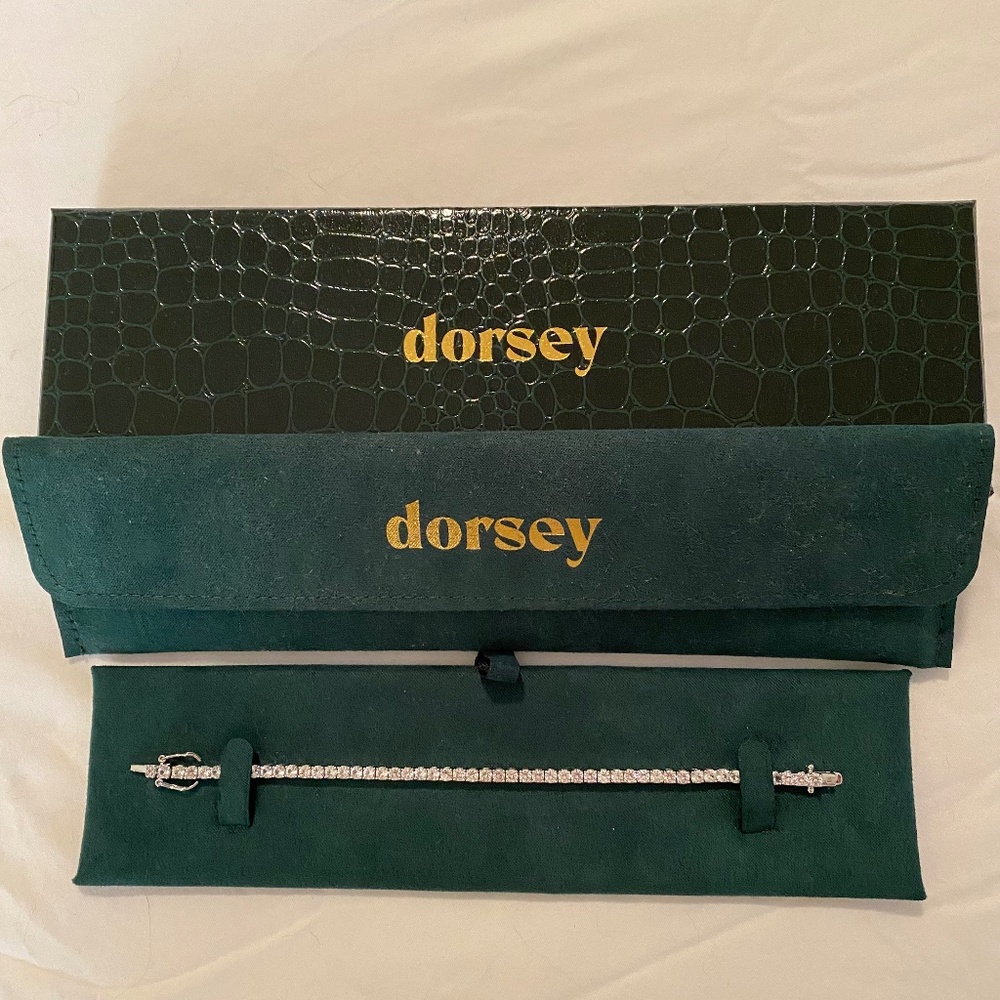 DORSEY Tennis Bracelet KATE 3mm Round Cut Silver 6.5"